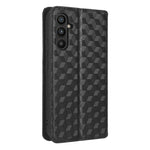 PU Leather Shell for Samsung Galaxy M54 5G / F54 5G Rhombus Imprinted Wallet Phone Case Flip Stand Cover