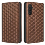 PU Leather Shell for Samsung Galaxy M54 5G / F54 5G Rhombus Imprinted Wallet Phone Case Flip Stand Cover