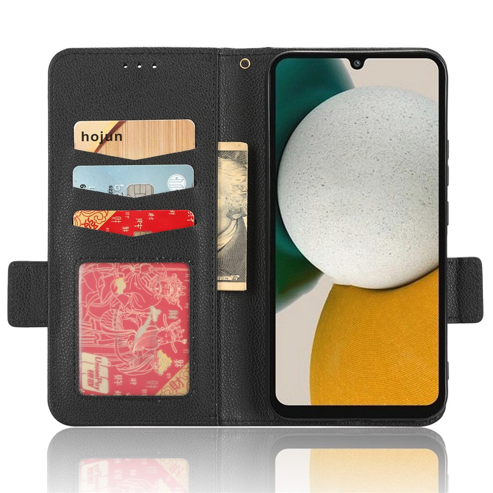 Til Samsung Galaxy M54 5G / F54 5G PU-læderpung Anti-ridse telefoncover Litchi tekstur Flip Stand Cover