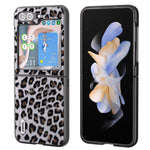 ABEEL Til Samsung Galaxy Z Flip5 5G Leopardmønster Telefoncover PU Læder + PC Bagside
