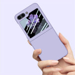 Samsung Galaxy Z Flip5 5G PC-mobilskal Skin-touch Stötsäkert fodral med liten skärmfilm