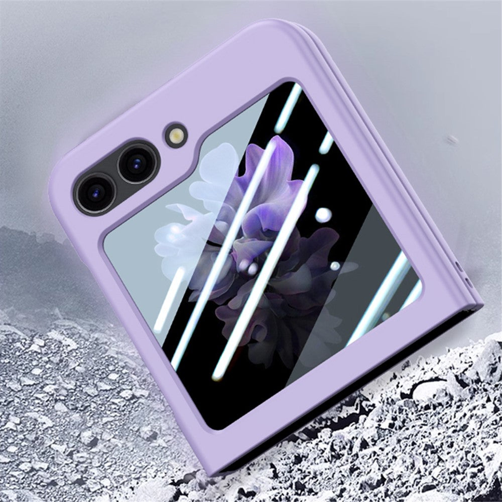 Samsung Galaxy Z Flip5 5G PC-mobilskal Skin-touch Stötsäkert fodral med liten skärmfilm
