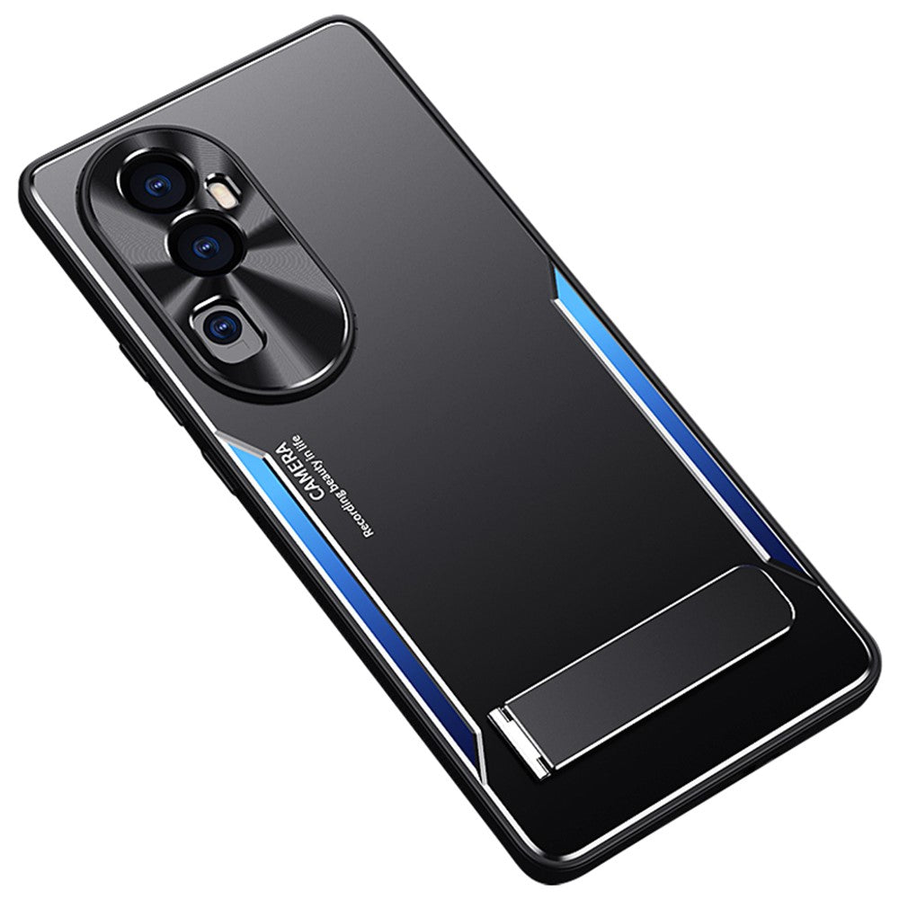 For Oppo Reno10 Pro+ 5G TPU + Aluminium Alloy Phone Case Kickstand Shockproof Phone Cover