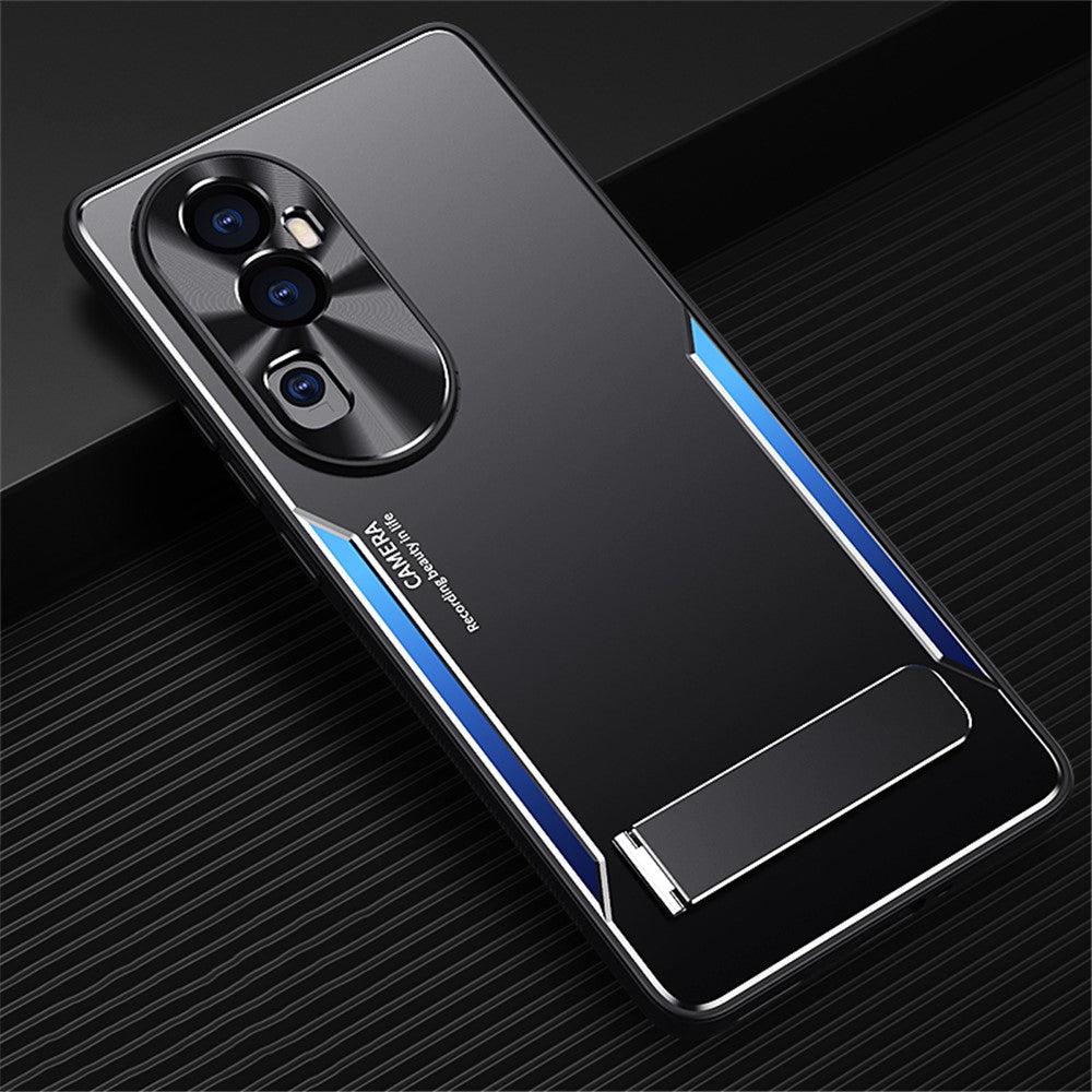 For Oppo Reno10 Pro+ 5G TPU + Aluminium Alloy Phone Case Kickstand Shockproof Phone Cover