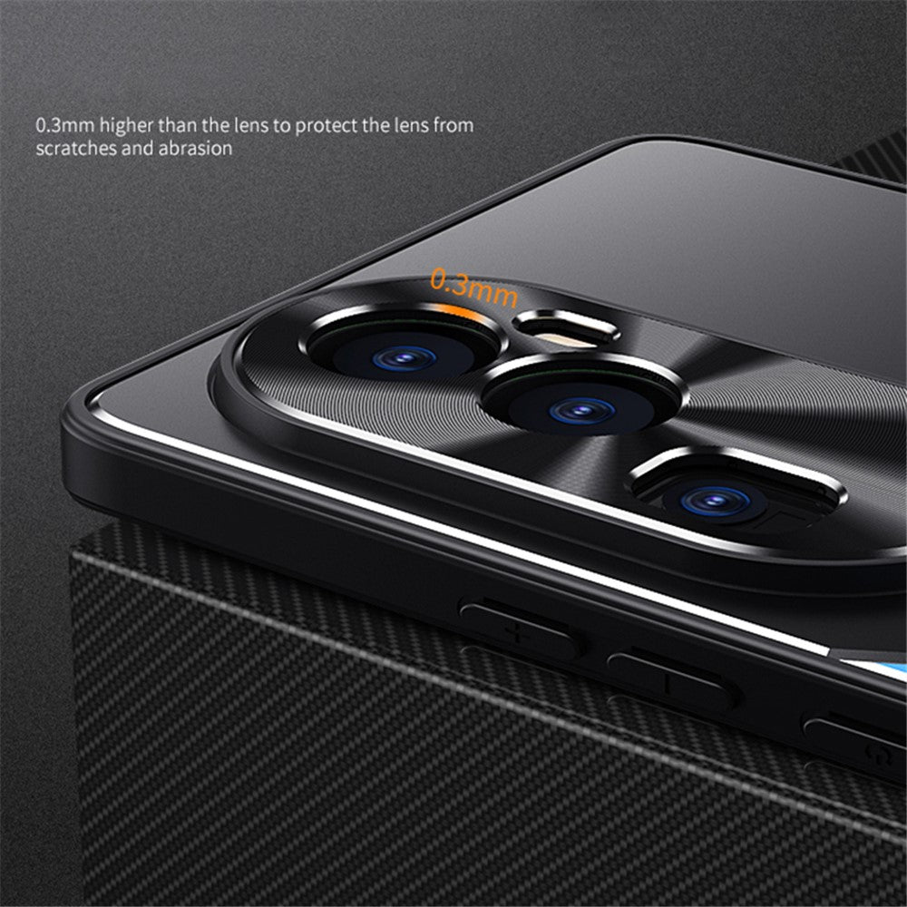 For Oppo Reno10 Pro+ 5G TPU + Aluminium Alloy Phone Case Kickstand Shockproof Phone Cover
