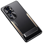 For Oppo Reno10 Pro+ 5G TPU + Aluminium Alloy Phone Case Kickstand Shockproof Phone Cover