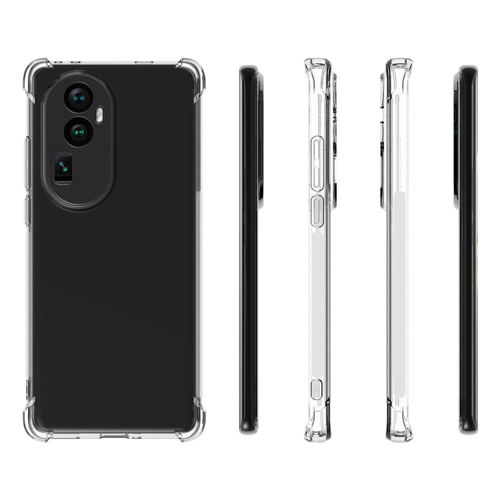 For Oppo Reno10 Pro+ 5G Drop-proof Phone Case Transparent Anti-Slip Flexible TPU Cover