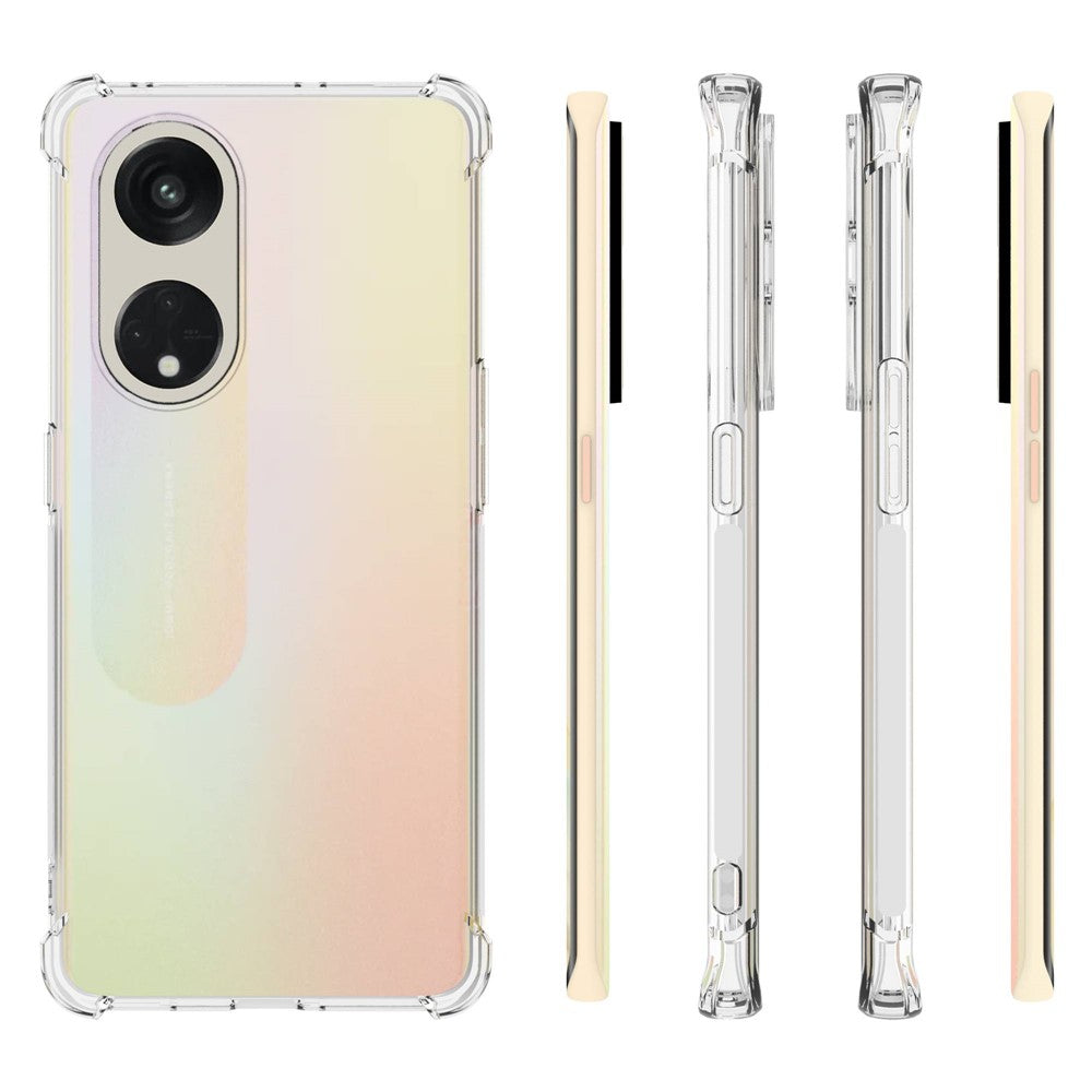 For Oppo Reno8 T 5G /  A1 Pro 5G Soft TPU Clear Phone Case Non-slip Protective Phone Cover
