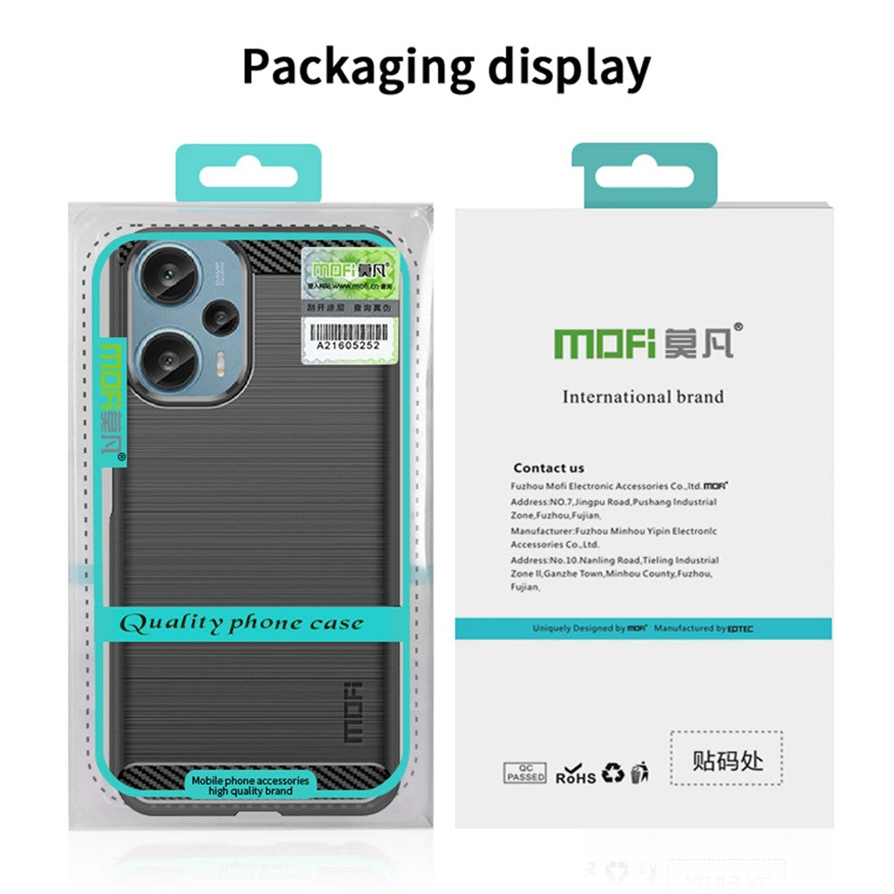 MOFI JK TPU Series-1 TPU-skal till Xiaomi Redmi Note 12 Turbo / Poco F5 5G borstat kolfibermobilskal
