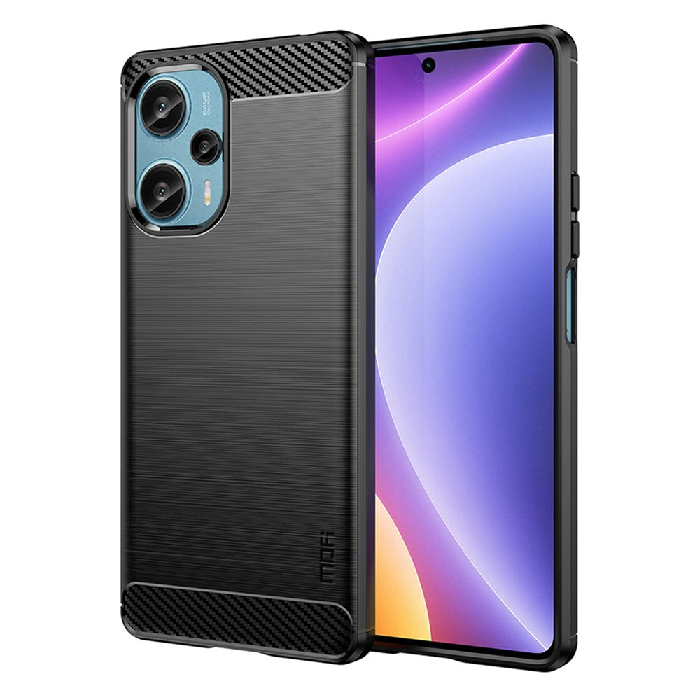 MOFI JK TPU Series-1 TPU-skal till Xiaomi Redmi Note 12 Turbo / Poco F5 5G borstat kolfibermobilskal