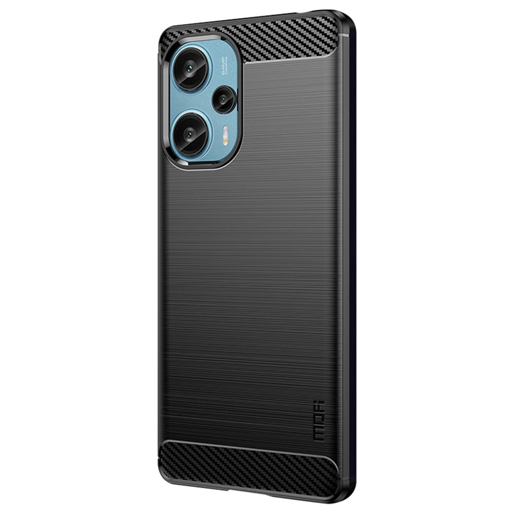 MOFI JK TPU Series-1 TPU-skal till Xiaomi Redmi Note 12 Turbo / Poco F5 5G borstat kolfibermobilskal