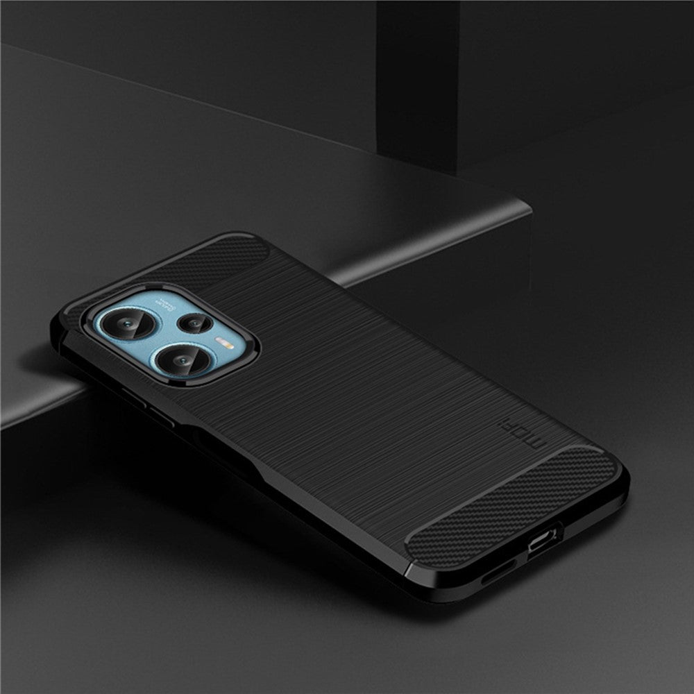 MOFI JK TPU Series-1 TPU-skal till Xiaomi Redmi Note 12 Turbo / Poco F5 5G borstat kolfibermobilskal