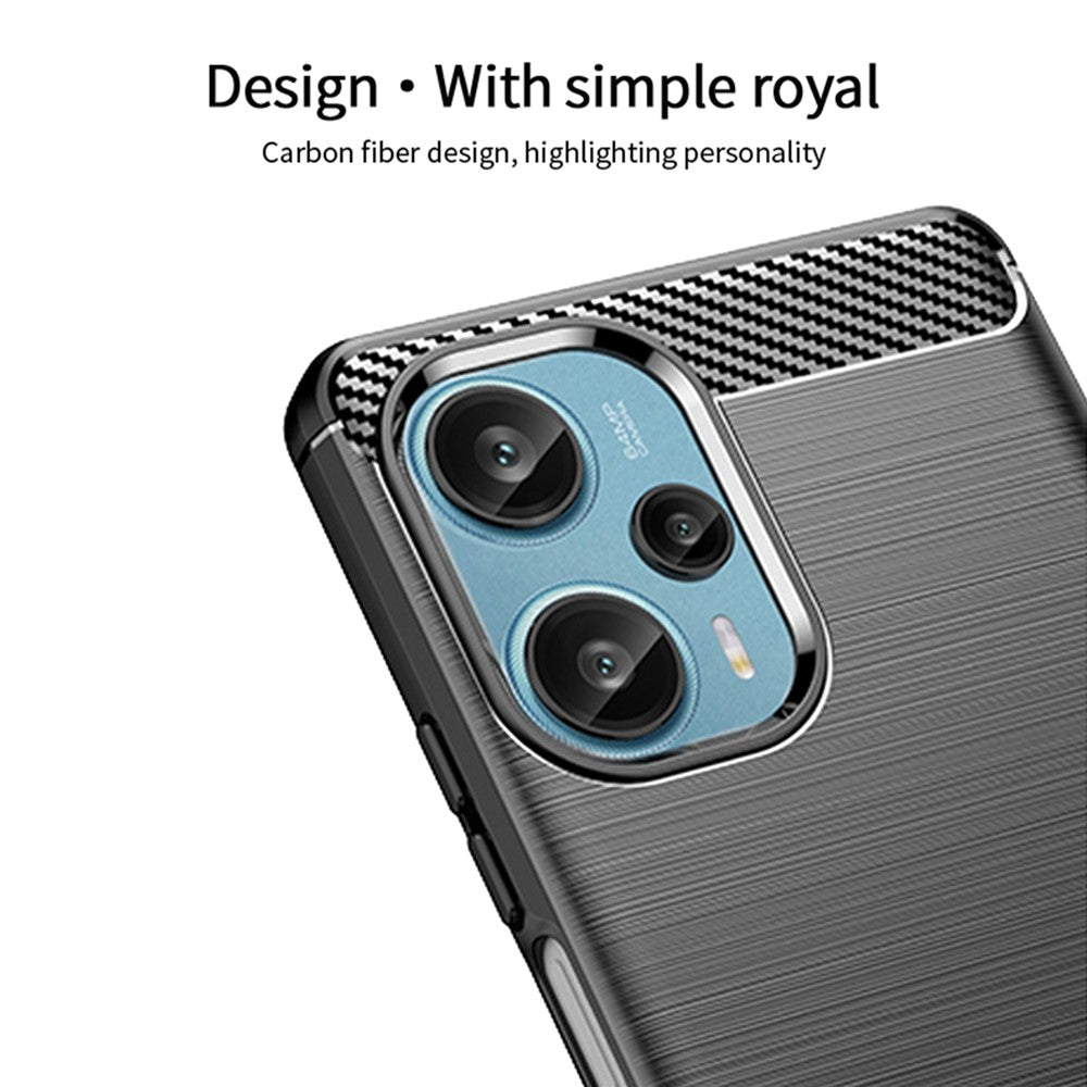 MOFI JK TPU Series-1 TPU-skal till Xiaomi Redmi Note 12 Turbo / Poco F5 5G borstat kolfibermobilskal