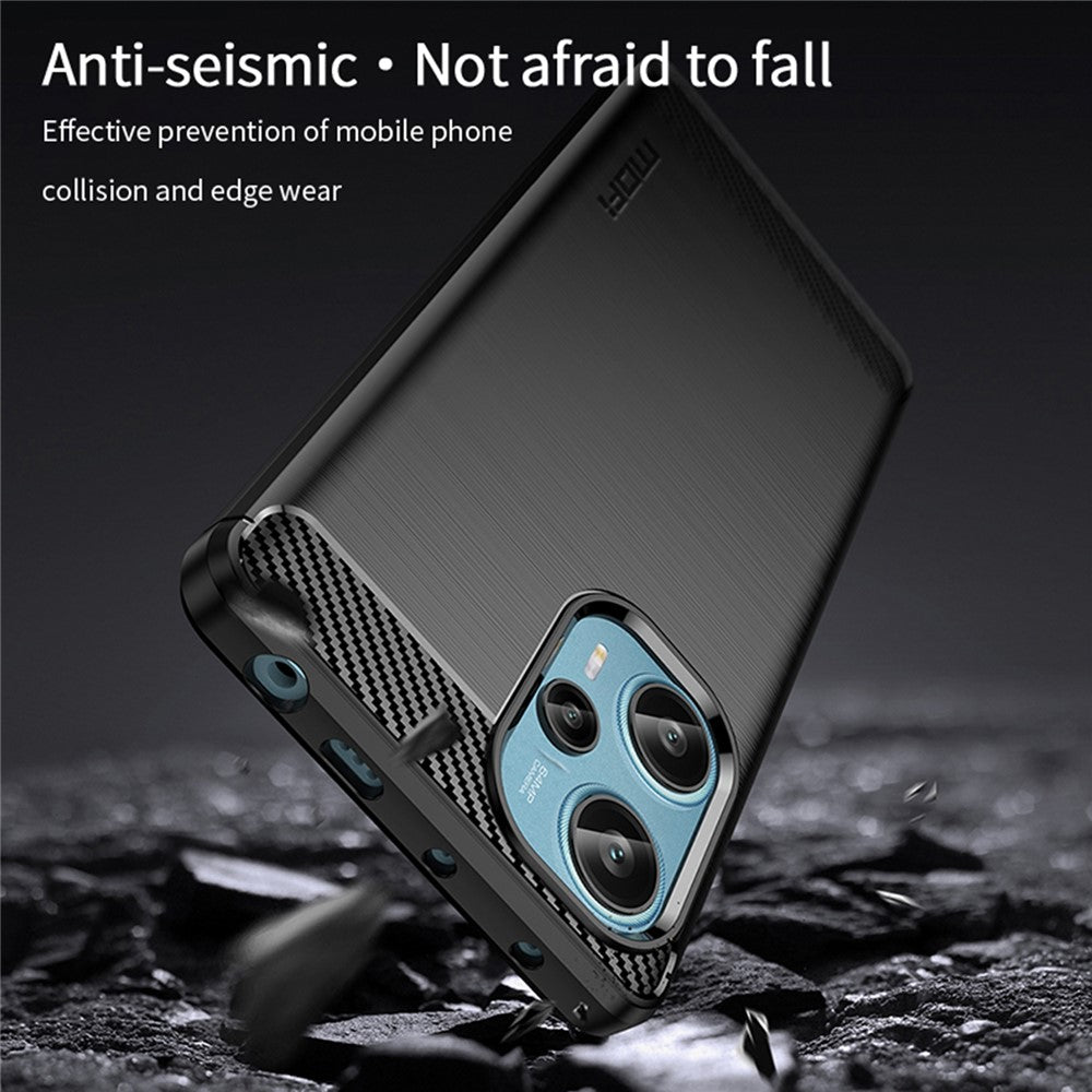 MOFI JK TPU Series-1 TPU-skal till Xiaomi Redmi Note 12 Turbo / Poco F5 5G borstat kolfibermobilskal