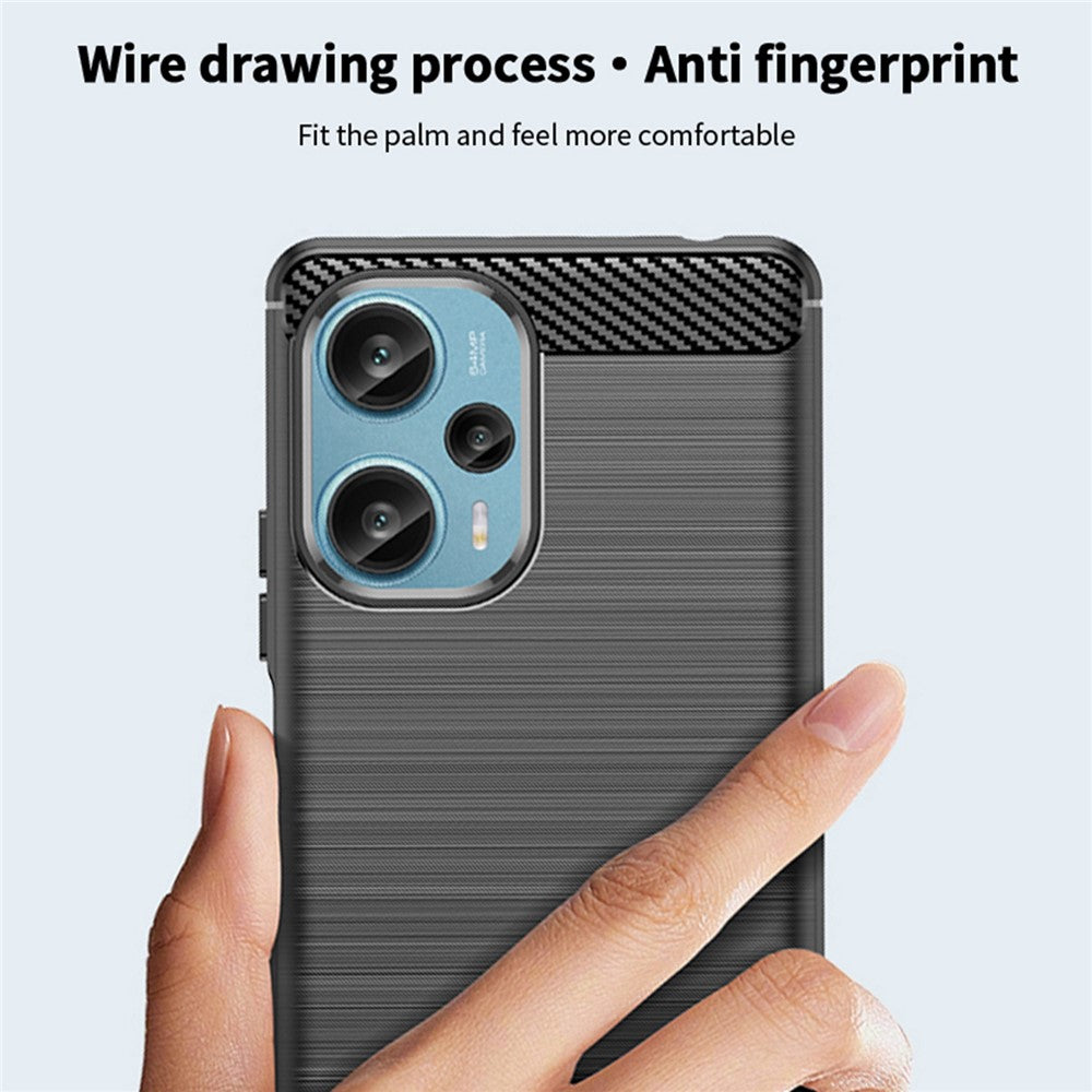 MOFI JK TPU Series-1 TPU-skal till Xiaomi Redmi Note 12 Turbo / Poco F5 5G borstat kolfibermobilskal