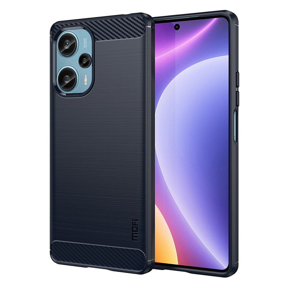 MOFI JK TPU Series-1 TPU-skal till Xiaomi Redmi Note 12 Turbo / Poco F5 5G borstat kolfibermobilskal
