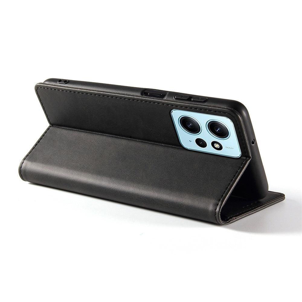 For Xiaomi Redmi Note 12 4G PU Leather Wallet Case Calf Texture Stand Smartphone Cover