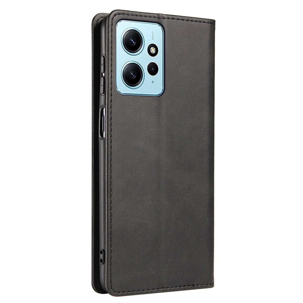 For Xiaomi Redmi Note 12 4G PU Leather Wallet Case Calf Texture Stand Smartphone Cover