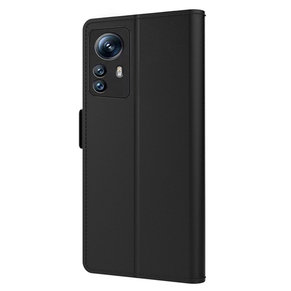 For Xiaomi Redmi Note 12S 4G PU Leather Stand Case Card Slot Phone Cover with Mirror Function