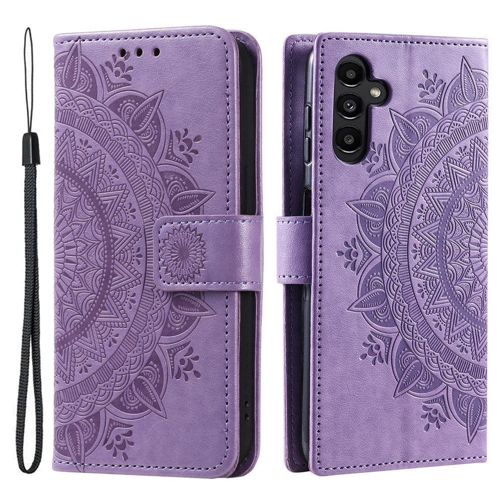 Til Samsung Galaxy M54 5G / F54 5G Anti-ridse PU Læder Pung Telefonetui Mandala Blomstermønster Stativ Cover
