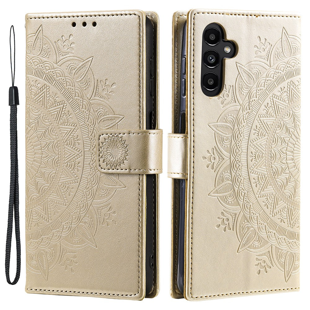 Til Samsung Galaxy M54 5G / F54 5G Anti-ridse PU Læder Pung Telefonetui Mandala Blomstermønster Stativ Cover