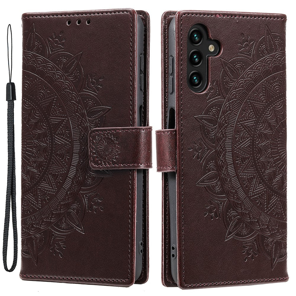 Til Samsung Galaxy M54 5G / F54 5G Anti-ridse PU Læder Pung Telefonetui Mandala Blomstermønster Stativ Cover