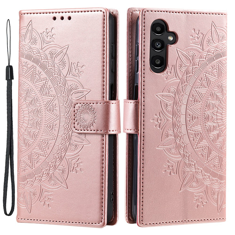 Til Samsung Galaxy M54 5G / F54 5G Anti-ridse PU Læder Pung Telefonetui Mandala Blomstermønster Stativ Cover