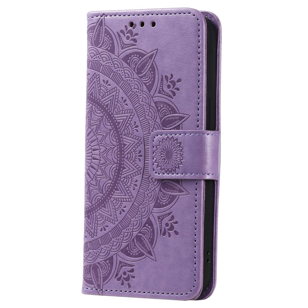 For Xiaomi 13 Ultra PU Leather Phone Cover Imprinted Mandala Flower Pattern Stand Wallet Anti-Dust Cell Phone Case