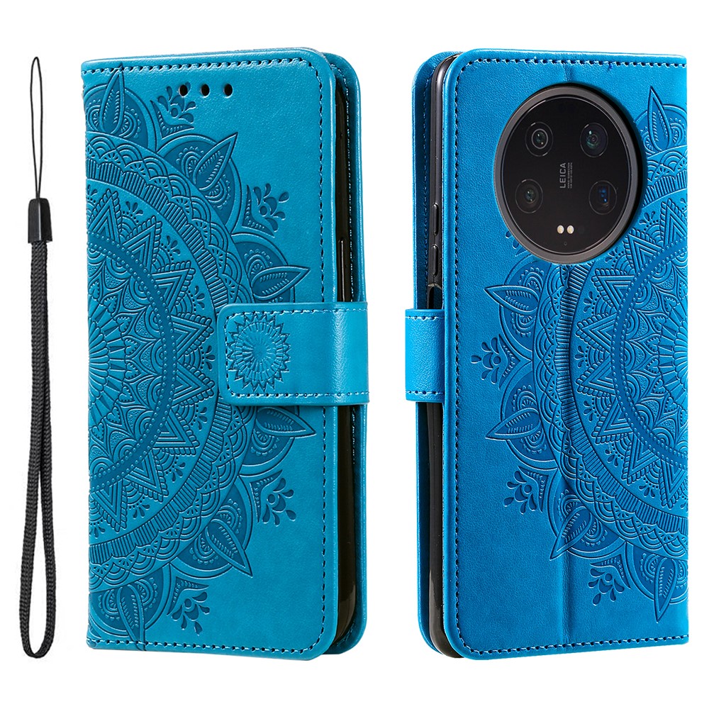 Xiaomi 13 Ultra PU-lädermobilskal med prägel, mandala och blommönster, stativplånbok, dammfritt mobilmobilskal