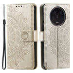For Xiaomi 13 Ultra PU Leather Phone Cover Imprinted Mandala Flower Pattern Stand Wallet Anti-Dust Cell Phone Case