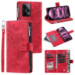 For Xiaomi Redmi Note 12 Pro 5G / Note 12 Pro Speed 5G / Poco X5 Pro 5G Leather Wallet Stand Cover Mandala Flower Imprint Phone Case