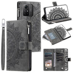 For Xiaomi Redmi Note 12S 4G Mandala Flower Imprint Phone Case PU Leather Wallet Stand Cover
