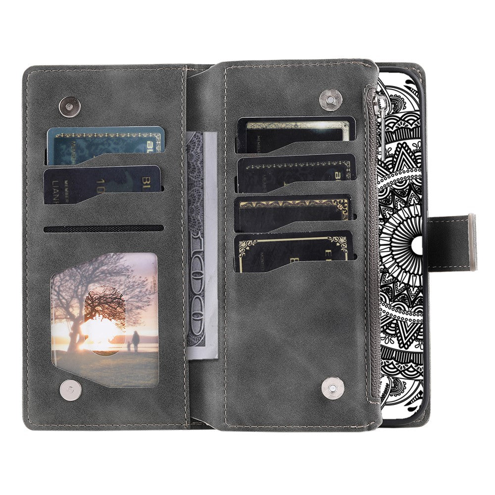 For Xiaomi Redmi Note 12S 4G Mandala Flower Imprint Phone Case PU Leather Wallet Stand Cover