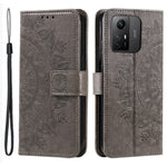 For Xiaomi Redmi Note 12S 4G PU Leather Wallet Phone Case Mandala Flower Imprint Anti-drop Stand Cover