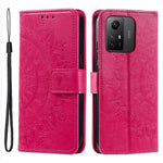 For Xiaomi Redmi Note 12S 4G PU Leather Wallet Phone Case Mandala Flower Imprint Anti-drop Stand Cover