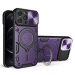 For iPhone 12 Pro Max 6.7 inch Slide Camera Lid Back Case Free Rotation Kickstand PC + TPU Phone Cover