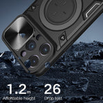 For iPhone 12 Pro 6.1 inch Slide Camera Lid Anti-scratch Cover Rotatable Kickstand PC + TPU Phone Case