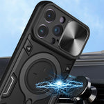 For iPhone 12 Pro 6.1 inch Slide Camera Lid Anti-scratch Cover Rotatable Kickstand PC + TPU Phone Case