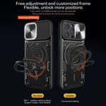 For iPhone 12 Pro 6.1 inch Slide Camera Lid Anti-scratch Cover Rotatable Kickstand PC + TPU Phone Case