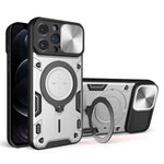 For iPhone 12 Pro 6.1 inch Slide Camera Lid Anti-scratch Cover Rotatable Kickstand PC + TPU Phone Case