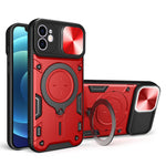 Til iPhone 12 6,1 tommer Kameraskyder Telefoncover Roterbar Stander PC + TPU Stødsikkert Cover