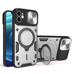 Til iPhone 12 6,1 tommer Kameraskyder Telefoncover Roterbar Stander PC + TPU Stødsikkert Cover