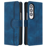 YX003 For Samsung Galaxy Z Fold4 5G PU Leather Wallet Folding Phone Case Imprinted Shockproof Cover
