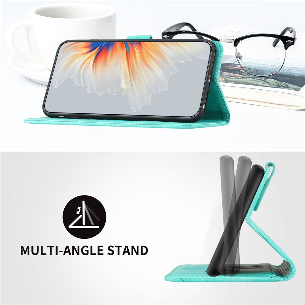 YX0030 PU Leather Flip Cover for Xiaomi 13 Shockproof Wallet Phone Case Imprinted Pattern Anti-Drop Phone Shell