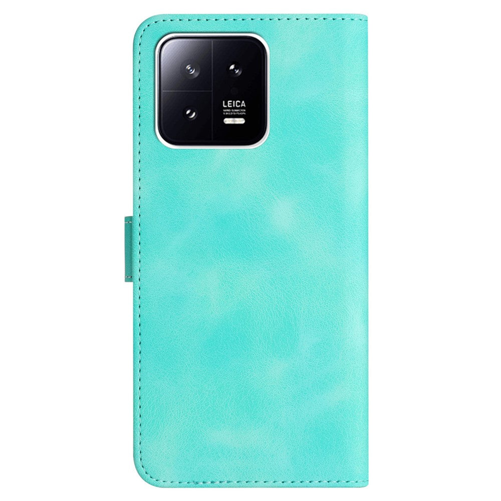 YX0030 PU Leather Flip Cover for Xiaomi 13 Shockproof Wallet Phone Case Imprinted Pattern Anti-Drop Phone Shell