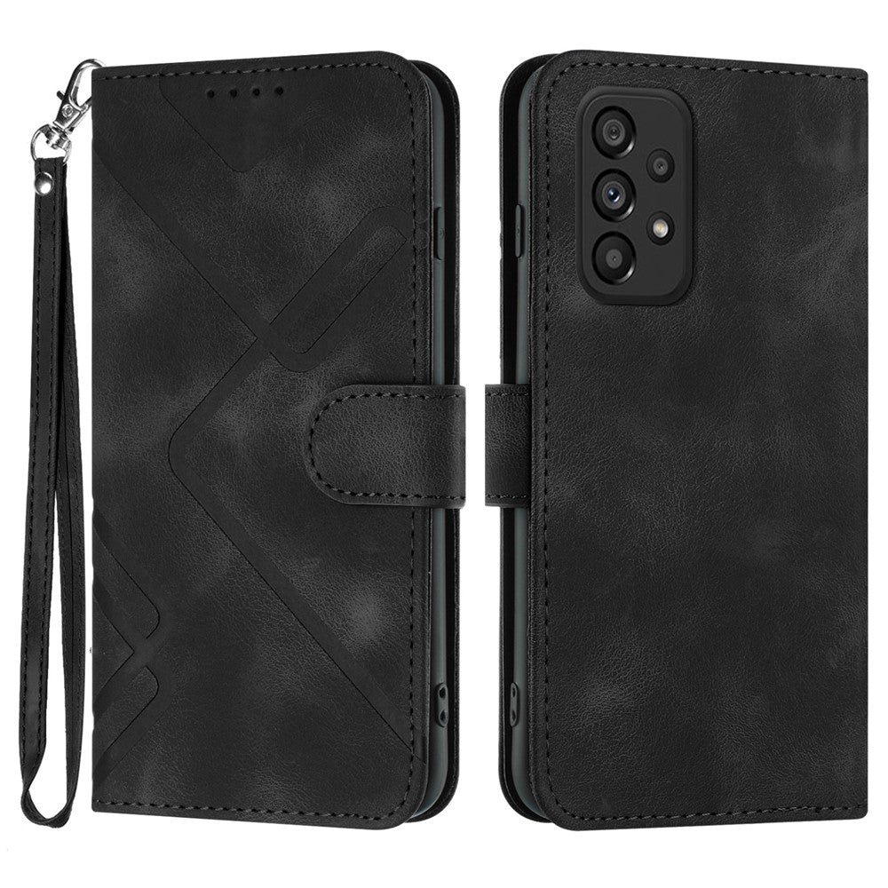 YX0040 För Samsung Galaxy A53 5G mobilfodral Präglat Mönster PU Läderfodral Plånbok
