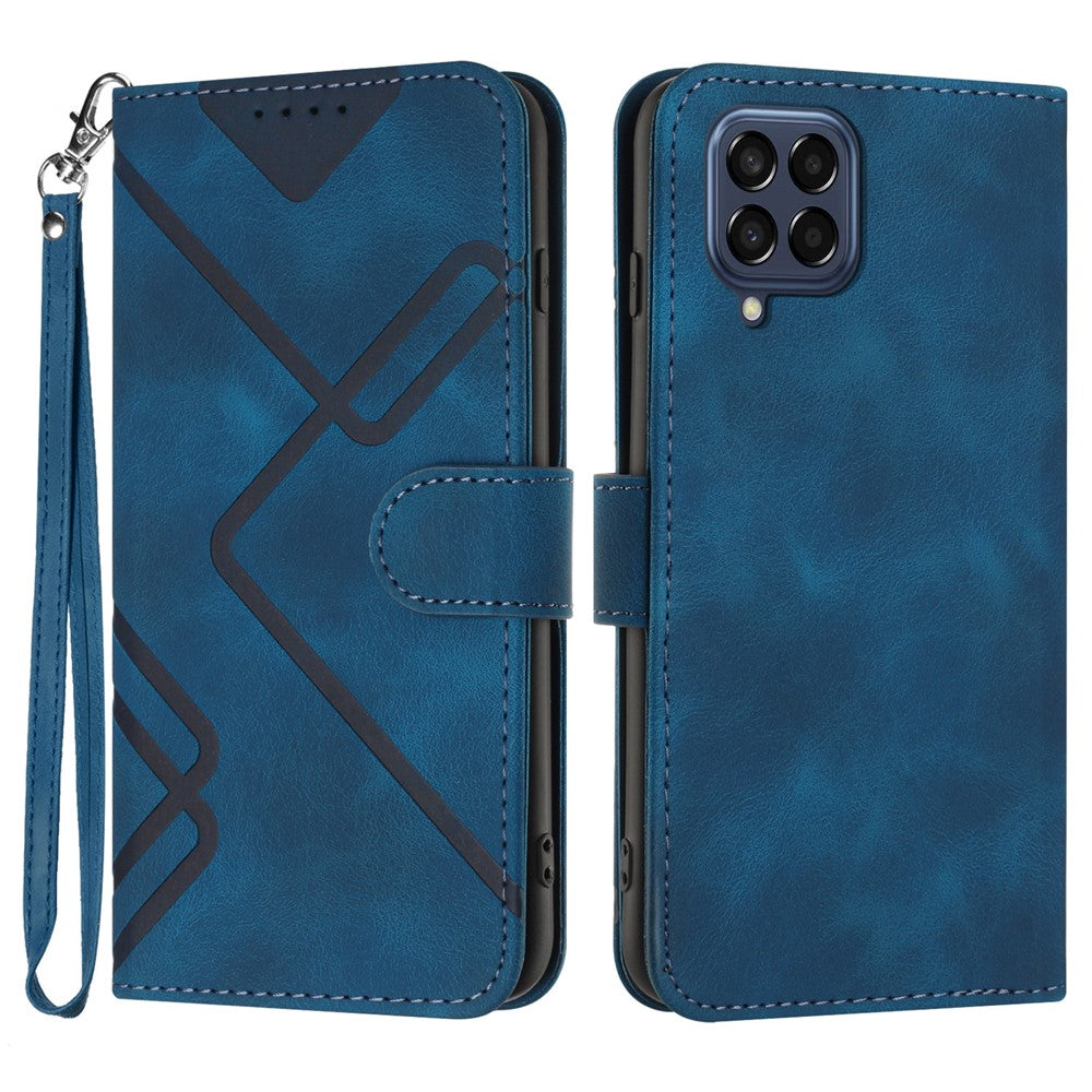 YX0040 For Samsung Galaxy M53 5G TPU+PU Leather Cover Imprinted Pattern Wallet Phone Stand Case