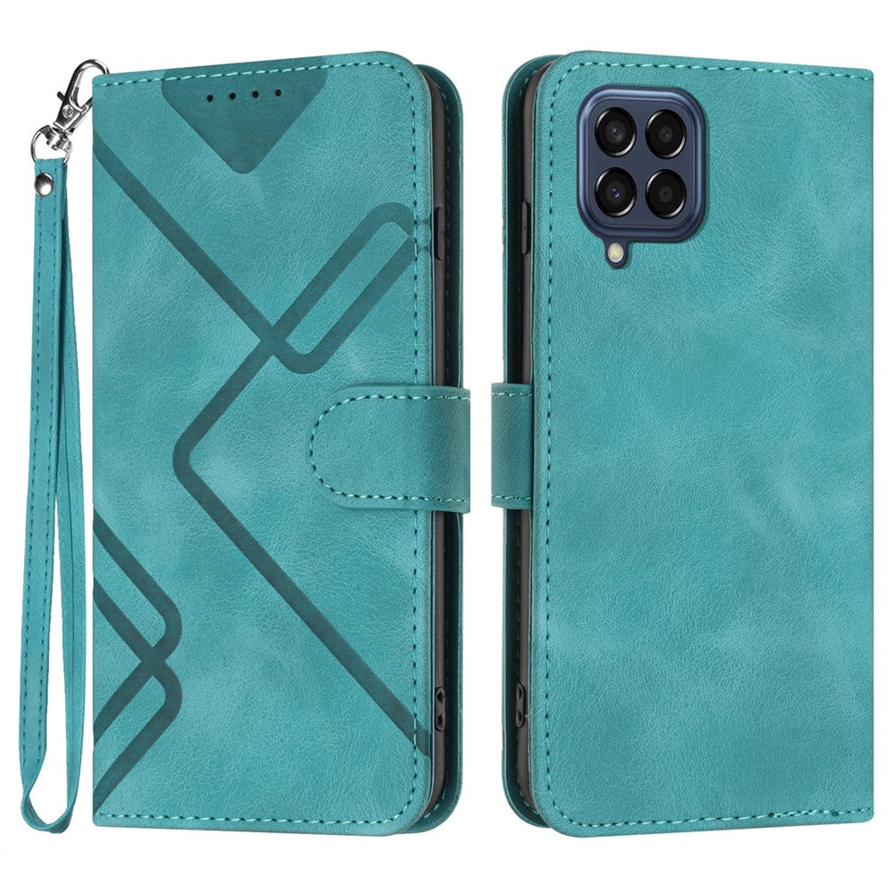 YX0040 For Samsung Galaxy M53 5G TPU+PU Leather Cover Imprinted Pattern Wallet Phone Stand Case