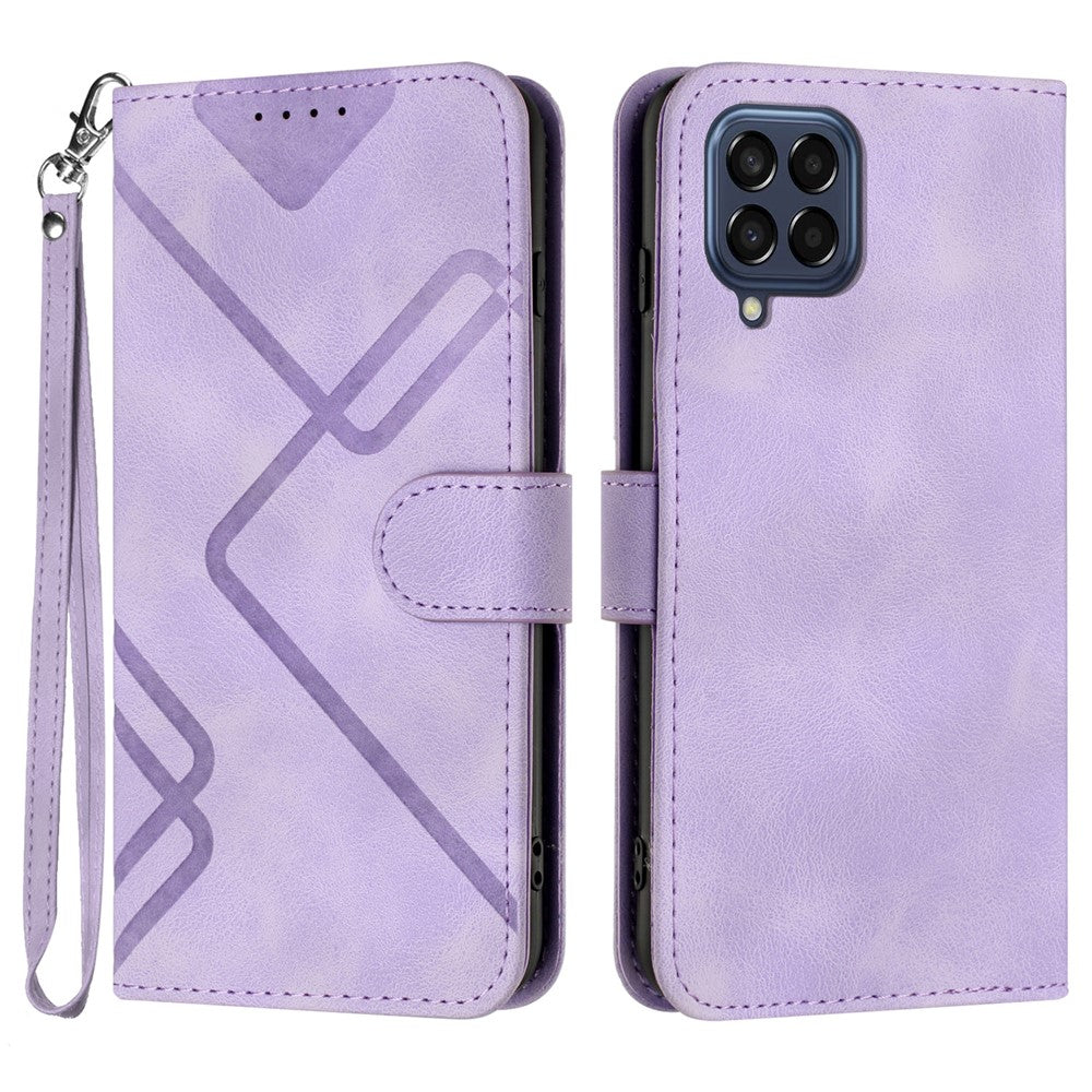 YX0040 For Samsung Galaxy M53 5G TPU+PU Leather Cover Imprinted Pattern Wallet Phone Stand Case