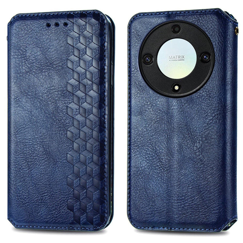 For Honor X40 5G / X9a 5G / Magic5 Lite 5G PU Leather Case Rhombus Imprint Wallet Stand Phone Cover